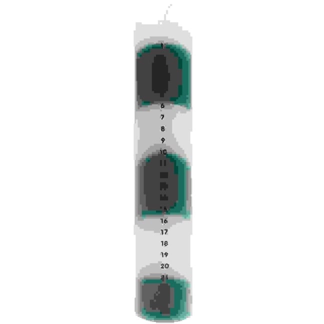 Adventskalender Kerze 1-24, Grün/Weiß - 