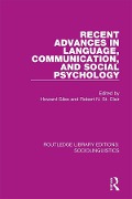 Cover-Bild zum Titel 'Recent Advances in Language, Communication, and Social Psychology' von ''