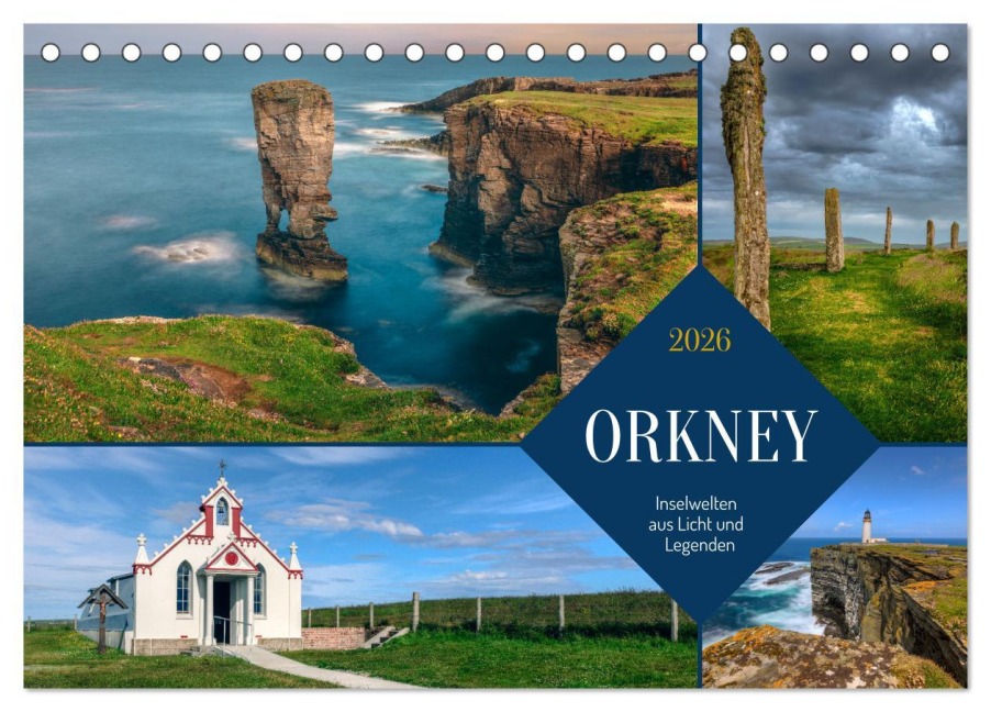 Orkney, Inselwelten aus Licht und Legenden. (Tischkalender 2026 DIN A5 quer), CALVENDO Monatskalender - Joana Kruse