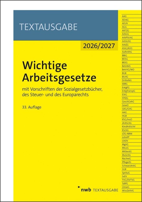Wichtige Arbeitsgesetze - 