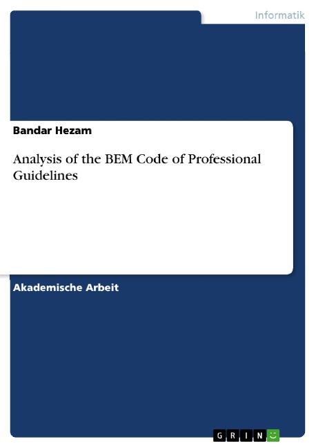 Analysis of the BEM Code of Professional Guidelines - Bandar Hezam