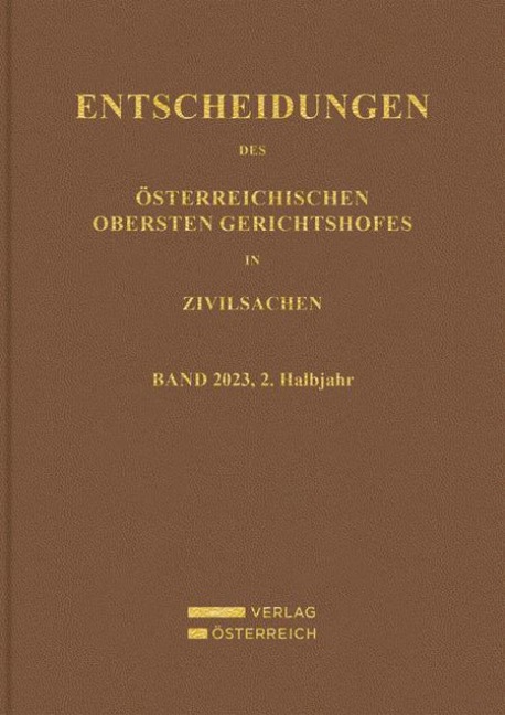 Entscheidungen des Obersten Gerichtshofes in Zivilsachen - 