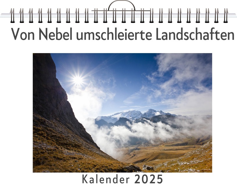 Von Nebel umschleierte Landschaften - (Wandkalender 2025, Kalender DIN A4 quer, Monatskalender im Querformat mit Kalendarium, das perfekte Geschenk) - Samuel Fischer