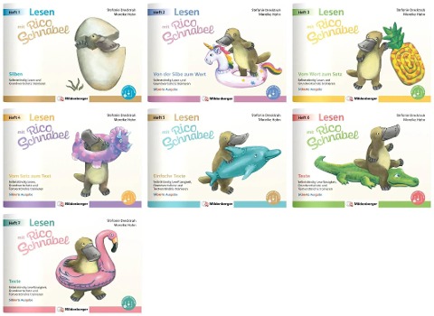 Lesen mit Rico Schnabel - Komplettbezug Hefte 1 bis 7 (Paket - silbierte Ausgabe) - Stefanie Drecktrah, Mareike Hahn