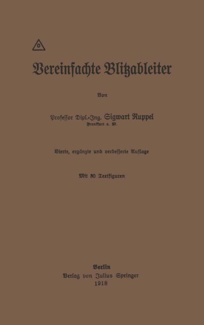 Vereinfachte Blitzableiter - Sigwart Ruppel