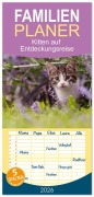 Cover-Bild zum Titel 'Familienplaner 2026 - Kitten auf Entdeckungsreise mit 5 Spalten (Wandkalender, 21 x 45 cm) CALVENDO' von 'Tanja Schultz Fotografie'