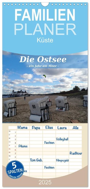 Familienplaner 2025 - Die Ostsee - Ein Jahr am Meer mit 5 Spalten (Wandkalender, 21 x 45 cm) CALVENDO - Alexander Wynands