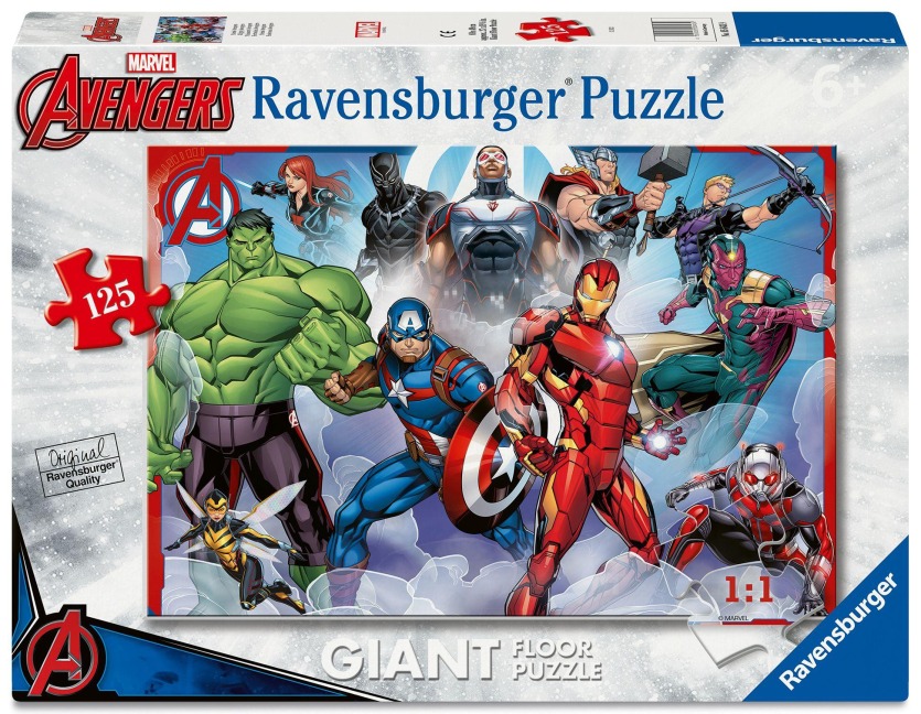 Ravensburger Kinderpuzzle 05643 - Starke Avengers - großes Bodenpuzzle mit 125 Puzzleteilen, für Puzzle-Freunde und Marvel-Fans ab 6 Jahren - 
