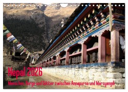 Nepal 2026 Menschen, Berge und Götter zwischen Annapurna und Marsyangdi (Wandkalender 2026 DIN A4 quer), CALVENDO Monatskalender - Sandra Rauch
