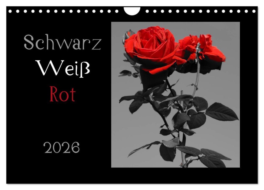 Schwarz-Weiß-Rot (Wandkalender 2026 DIN A4 quer), CALVENDO Monatskalender - Flori Flori0