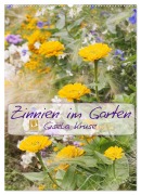 Cover-Bild zum Titel 'Zinnien im Garten (Wandkalender 2026 DIN A2 hoch), CALVENDO Monatskalender' von 'Gisela Kruse'