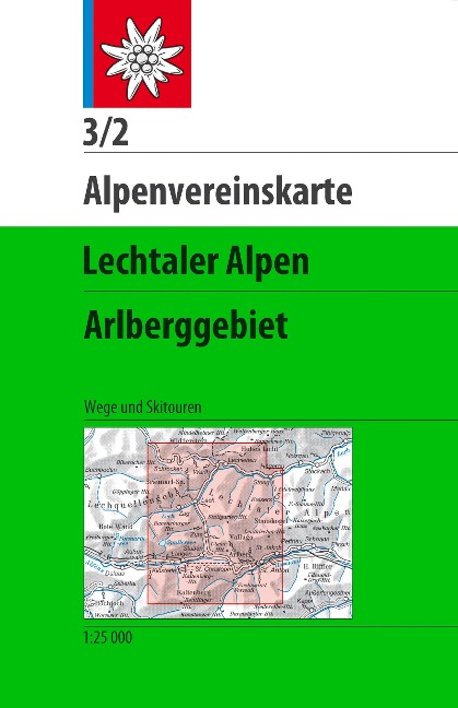 Alpenvereinskarte Blatt 3/2 Lechtaler Alpen, Arlberggebiet 1 : 25 000 - 