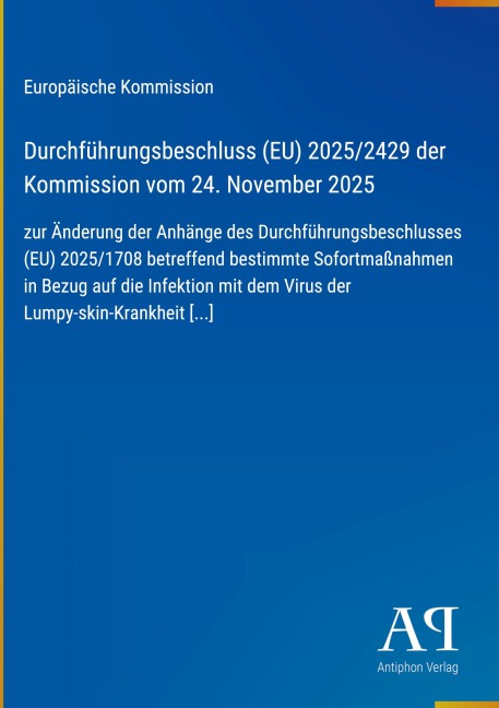 Durchführungsbeschluss (EU) 2025/2429 der Kommission vom 24. November 2025 - Europäische Kommission
