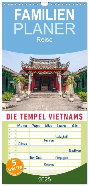Familienplaner 2025 - Die Tempel Vietnams mit 5 Spalten (Wandkalender, 21 x 45 cm) CALVENDO - Martin Ristl
