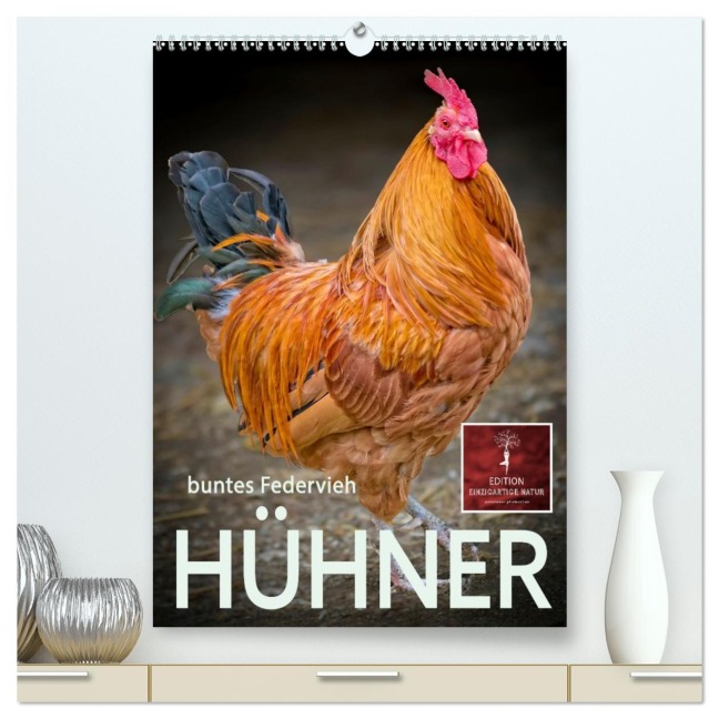 Hühner - buntes Federvieh (hochwertiger Premium Wandkalender 2026 DIN A2 hoch), Kunstdruck in Hochglanz - Peter Roder