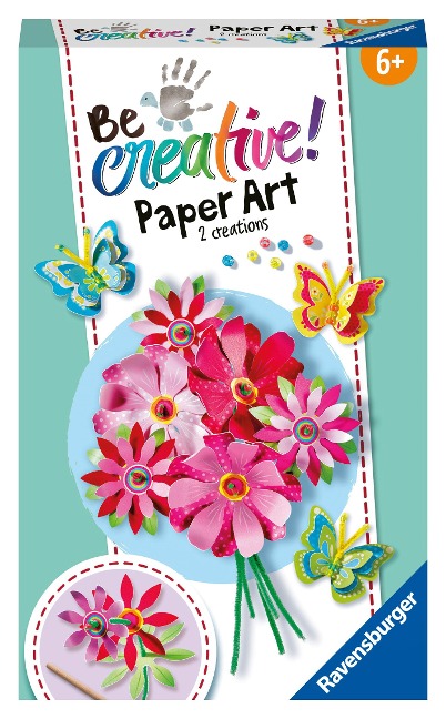 BeCreative Paper Art Flowers & Butterflies, DIY für Kinder ab 6 Jahren - 