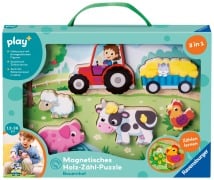 Cover-Bild zum Titel 'Play+ Magnetisches Holz-Zähl-Puzzle: Bauernhof - ab 12 Monate' von ''