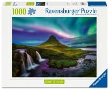 Cover-Bild zum Titel 'Erwachsenenpuzzle 1000 Teile - Nordlichter über Kirkjufell' von ''