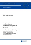 Cover-Bild zum Titel 'Die Entstehung des Kreditwesengesetzes von 1961' von 'Jasper Ritter Von Georg'