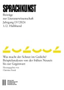 Cover-Bild zum Titel 'Sprachkunst - Beiträge zur Literaturwissenschaft, Jahrgang LV/2024, 1. und 2. Halbband' von ''