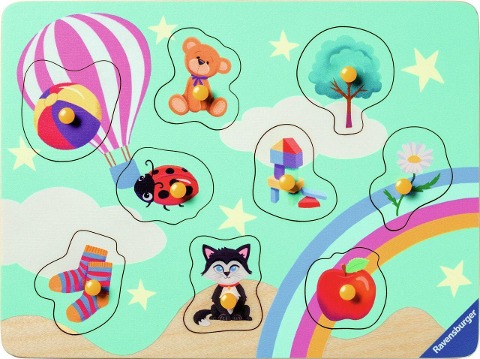 Ravensburger Kinderpuzzle - 03144 Meine ersten Dinge - my first wooden puzzle mit 9 Teilen - Puzzle für Kinder ab 2 Jahren - Holzpuzzle - 