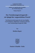 Cover-Bild zum Titel 'Das Versicherungsvertragsrecht - ein Spiegel der vorgesetzlichen Praxis?' von 'Matthias Bogner'