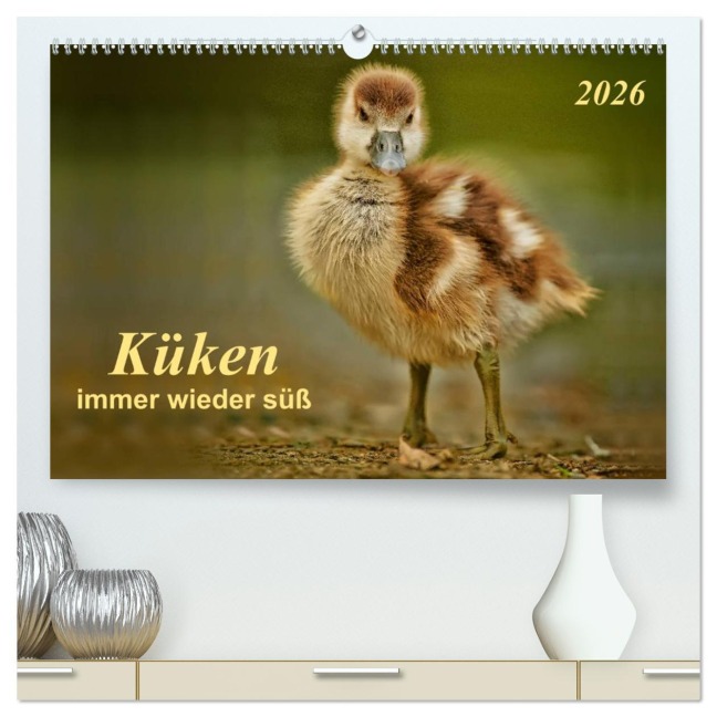 Küken - immer wieder süß (hochwertiger Premium Wandkalender 2026 DIN A2 quer), Kunstdruck in Hochglanz - Peter Roder
