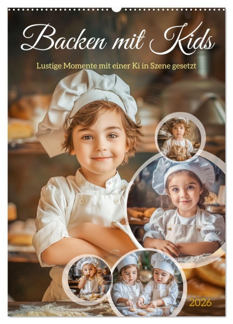 Backen mit Kids (Wandkalender 2026 DIN A2 hoch), CALVENDO Monatskalender - Steffen Gierok-Latniak