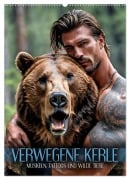 Verwegene Kerle - Muskeln, Tattoos und wilde Tiere (Wandkalender 2026 DIN A2 hoch), CALVENDO Monatskalender - Renate Utz