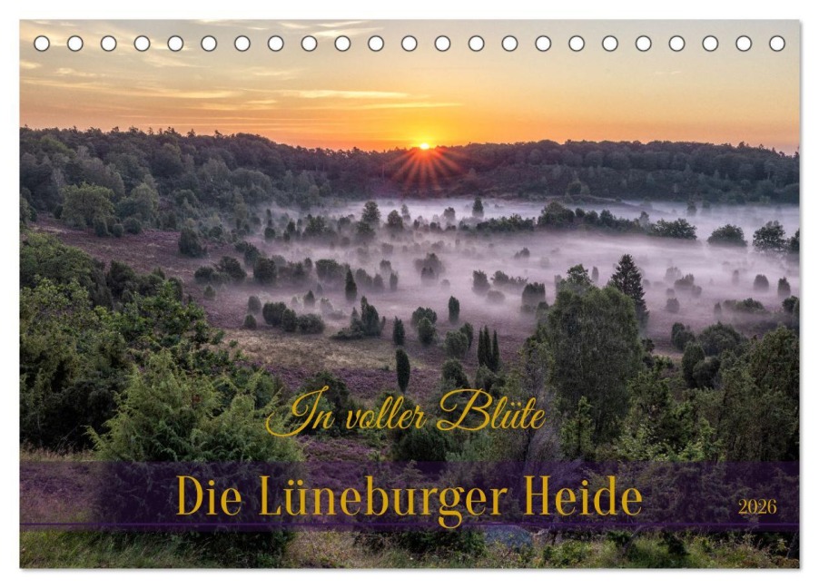 Die Lüneburger Heide - In voller Blüte (Tischkalender 2026 DIN A5 quer), CALVENDO Monatskalender - AkremaFotoArt AkremaFotoArt