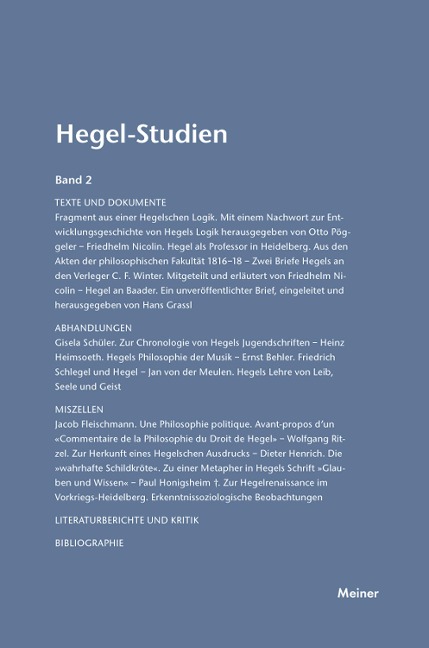 Hegel-Studien Band 2 - 