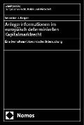 Cover-Bild zum Titel 'Anlegerinformationen im europäisch determinierten Kapitalmarktrecht' von 'Sebastian J. Kasper'