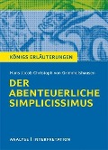 Cover-Bild zum Titel 'Der abenteuerliche Simplicissimus von Hans Jakob Christoph von Grimmelshausen. Textanalyse und Interpretation mit ausführlicher Inhaltsangabe und Abituraufgaben mit Lösungen.' von 'Hans J Ch von Grimmelshausen'