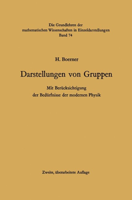 Darstellungen von Gruppen - Hermann Boerner