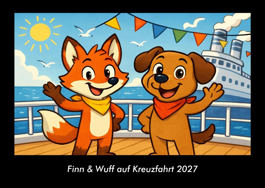 Finn & Wuff auf Kreuzfahrt 2027 Fotokalender DIN A3 - Tobias Schmitt, Kevin Heber