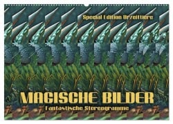 Cover-Bild zum Titel 'Magische Bilder - fantastische Stereogramme (Wandkalender 2026 DIN A2 quer), CALVENDO Monatskalender' von 'Renate Utz'