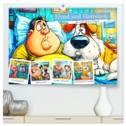 Hund und Herrchen. Zu zweit allein im Chaos (hochwertiger Premium Wandkalender 2026 DIN A2 quer), Kunstdruck in Hochglanz - Rose Hurley