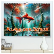 Cover-Bild zum Titel 'Klang der Stille - Kois aus der KI Dimension (hochwertiger Premium Wandkalender 2026 DIN A2 quer), Kunstdruck in Hochglanz' von 'Artefacti Artefacti'