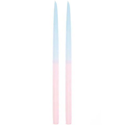 Spitzkerzen 28 cm, Dip Dye, Blau/Rosa - 