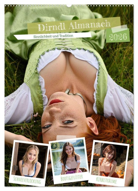 Dirndl Almanach (Wandkalender 2026 DIN A2 hoch), CALVENDO Monatskalender - Peter Balan