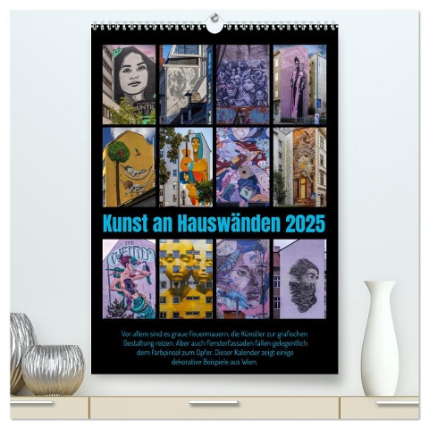 Kunst an Hauswänden (hochwertiger Premium Wandkalender 2025 DIN A2 hoch), Kunstdruck in Hochglanz - Werner Braun