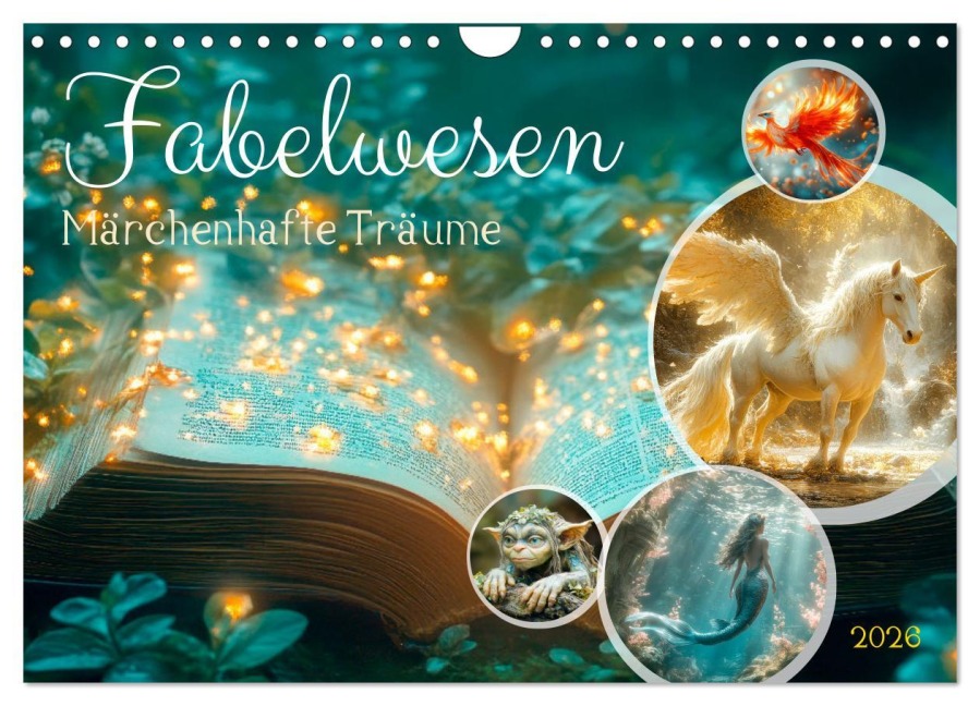 FABELWESEN Märchenhafte Träume (Wandkalender 2026 DIN A4 quer), CALVENDO Monatskalender - Melanie Viola