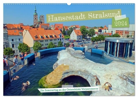 Hansestadt Stralsund - Ein Sommertag an der Ostseeküste Vorpommerns (Wandkalender 2024 DIN A2 quer), CALVENDO Monatskalender - Holger Felix
