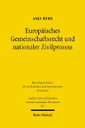 Cover-Bild zum Titel 'Europäisches Gemeinschaftsrecht und nationaler Zivilprozess' von 'Anja Herb'