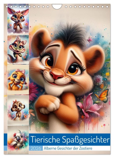 Tierische Spaßgesichter - Alberne Gesichter der Zootiere (Wandkalender 2026 DIN A4 hoch), CALVENDO Monatskalender - Fotodesign Verena Scholze