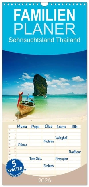 Familienplaner 2026 - Sehnsuchtsland Thailand mit 5 Spalten (Wandkalender, 21 x 45 cm) CALVENDO - Insideportugal Insideportugal