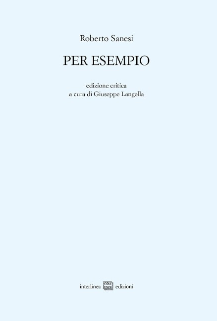 Per esempio - Roberto Sanesi
