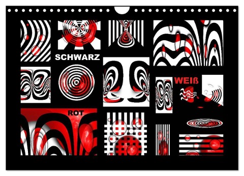 SCHWARZ, WEIß, ROT (Wandkalender 2024 DIN A4 quer), CALVENDO Monatskalender - Claudia Burlager