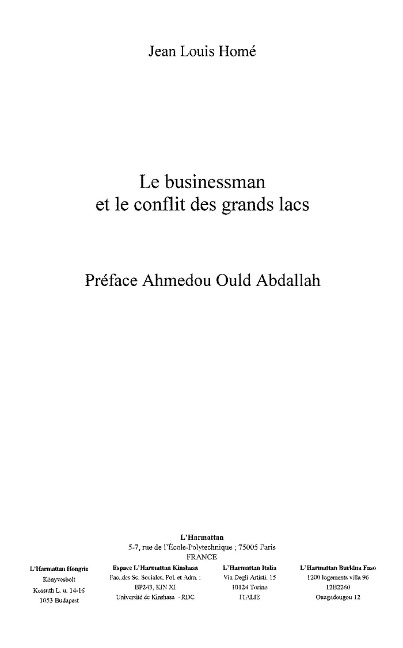Businessman et le conflit des grands lacs - Home Jean-Louis