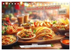 Cover-Bild zum Titel 'Streetfood Kalender - Einfache Rezepte aus den Straßenküchen der Welt (Tischkalender 2026 DIN A5 quer), CALVENDO Monatskalender' von 'Mb Fotografie'